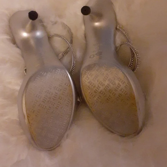 Silver Rhinestone Dress Sandals - Picture 4 of 6